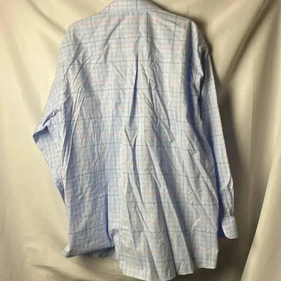 JOS.A.BANK TRADITIONAL FIT MENS SIZE 2X BLUE PLAID LONG SLEEVE SHIRT 100% COTTON - Picture 11 of 12